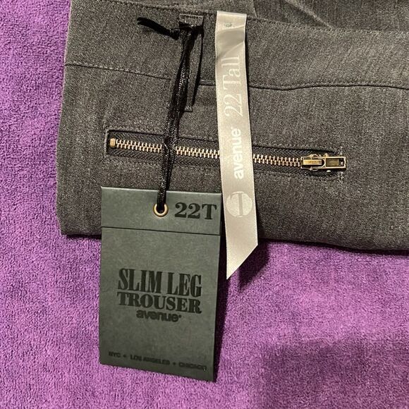 NWT size 22T Avenue grey slacks with zippered front pockets - Picture 5 of 12